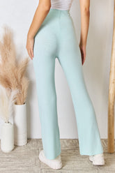 RISEN Women's High Waist Ultra Soft Flare Knit Pants - Comfort & Style